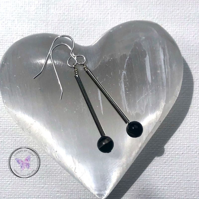 Sardonyx Silver Tube Earrings